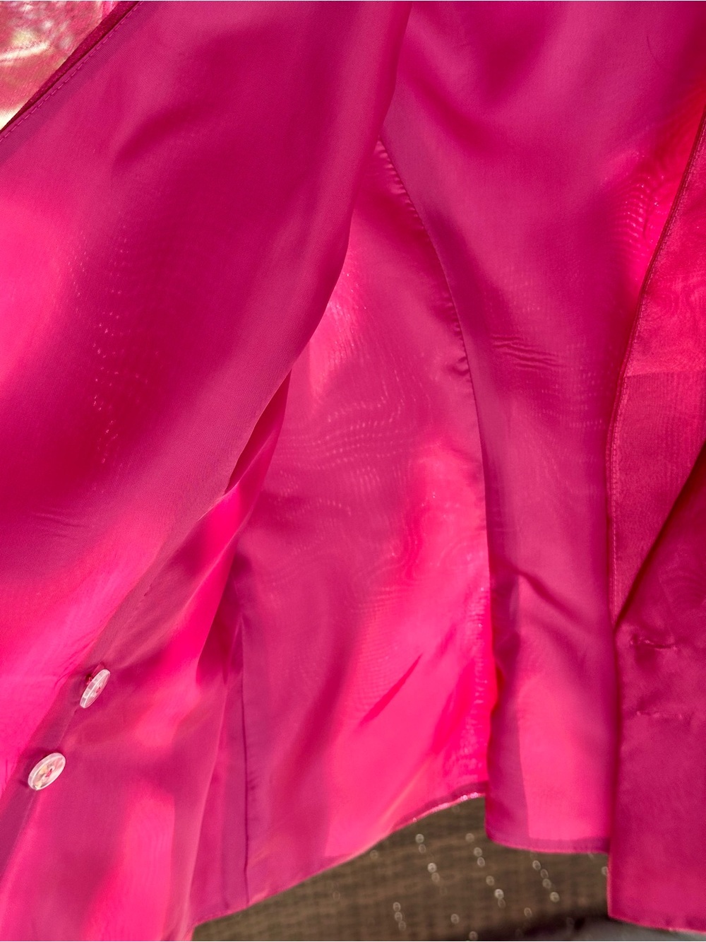 Alex Evenings Shimmer Organza Jacket or Top Raspberry Pink Evening Mother Bride - Picture 10 of 15